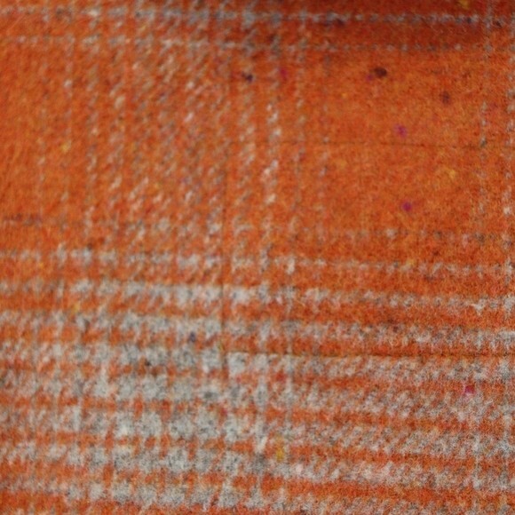 Su-Zen Rare Orange Plaid Wool Skirt Suit Set Longline Jacket Wrap Skirt L/XL - Picture 11 of 16